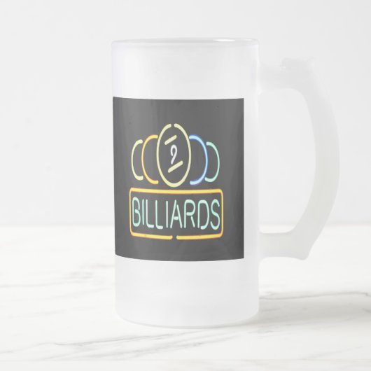 Neon Billiard Pool Sign Frosted Beer Mok Cup (Rechts)
