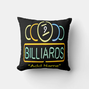 Neon Billiard Sign Decorative Sierkussen Mancave