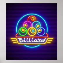 Neon Billiards Print, Value Poster Paper (Matte)