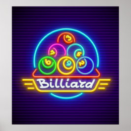 Neon Billiards Print, Value Poster Paper (Matte)