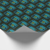 Neon Birthday Beer Mok op zwart Cadeaupapier (Hoek)