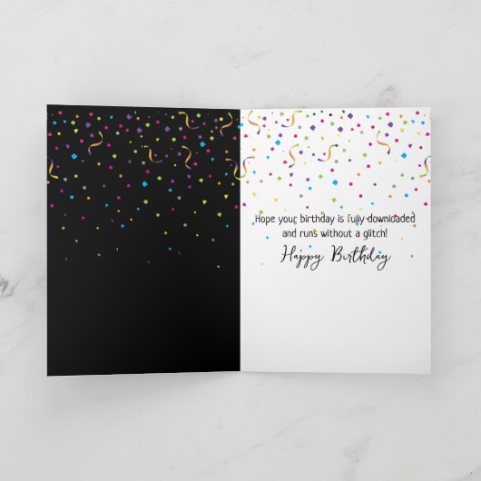 Neon Birthday Computer Downloading Bar Kaart (Binnen)