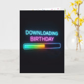 Neon Birthday Computer Downloading Bar Kaart (Gele Bloem)