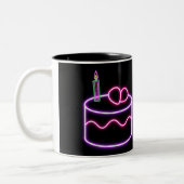Neon birthday mug tweekleurige koffiemok (Links)