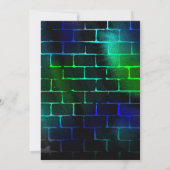 Neon Birthday-uitnodiging voor jongen van 9 septem Kaart (Achterkant)