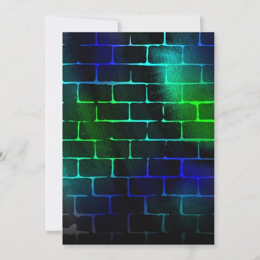 Neon Birthday-uitnodiging voor jongen van 9 septem Kaart (Achterkant)