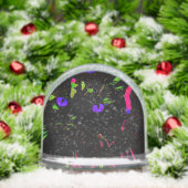 Neon Black Cat with Glowing Eyes Sneeuwbol (Kerstmis)