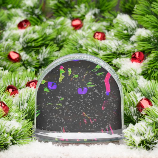 Neon Black Cat with Glowing Eyes Sneeuwbol (Kerstmis)