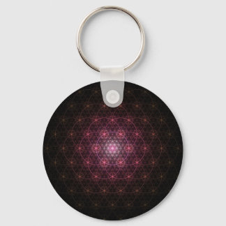 Neon Black Flower of Life Sleutelhanger