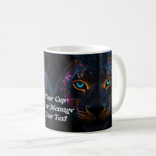Neon Black Leopard Koffiemok