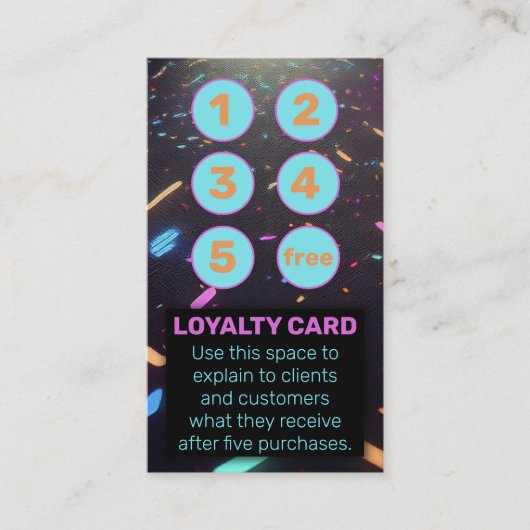 Neon Black Punch Kaart Vape Head Shops Smoke Loung Klantenkaartje (Voorkant)