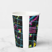 Neon Black Retro 80's 90's verjaardagsfeestje Papieren Bekers (Links)