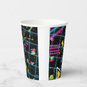 Neon Black Retro 80's 90's verjaardagsfeestje Papieren Bekers (Rechts)