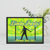 Neon/Black Silhouette Limbo Party Invitations Kaart (Staand voorkant)