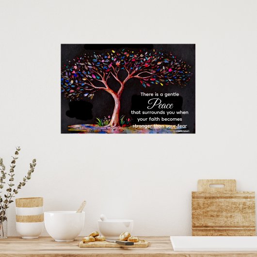 *~* Neon Black Tree AP81 Etherisch citaat Poster (Keuken)