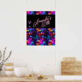 Neon Blacklight Abstract Gebrandschilderd Glas Coc Poster (Keuken)