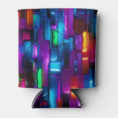 Neon Blacklight Abstract Glas in lood Blikjeskoeler (Voorkant)