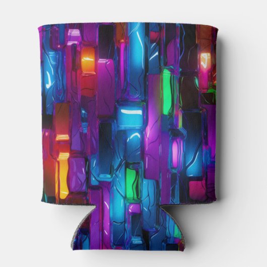 Neon Blacklight Abstract Glas in lood Blikjeskoeler (Achterkant)