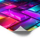 Neon Blacklight Abstract Glas in lood Cocktail Poster (Hoek)