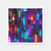Neon Blacklight Abstract Glas in lood Servet (Voorkant)