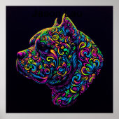 Neon Blacklight American Bully Art Poster (Voorkant)