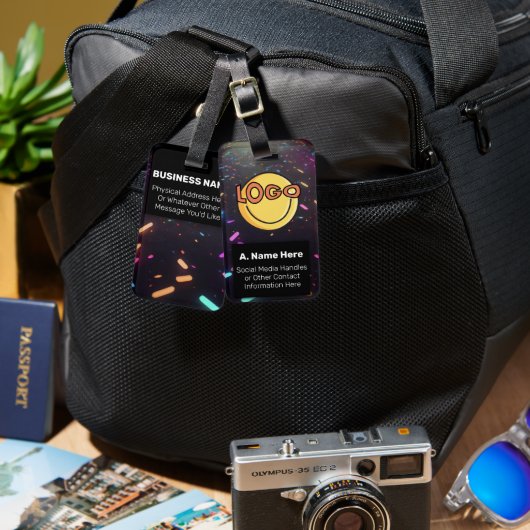 Neon Blacklight Branding Aangepaste Logo Nightlife Bagagelabel (Voorkant /achterkant)