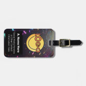 Neon Blacklight Branding Aangepaste Logo Nightlife Bagagelabel (Voorkant horizontaal)