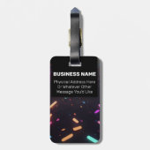 Neon Blacklight Branding Aangepaste Logo Nightlife Bagagelabel (Achterkant verticaal)