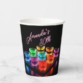 Neon Blacklight Jelly Shots Cocktail Verjaardag Papieren Bekers (Achterkant)