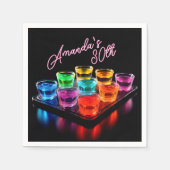 Neon Blacklight Jelly Shots Cocktail Verjaardag Servet (Voorkant)