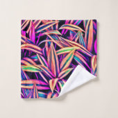 Neon blad patronen onthuld bad handdoek (Wasdoekje)
