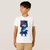 Neon Blade – Chibi Cyber Ninja T-shirt (Voorkant volledig)