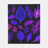 Neon bladeren in roze en Paarse tinten Fleece Deken (Voorkant)