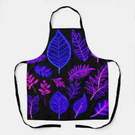 Neon bladeren in roze en Paarse tinten Schort