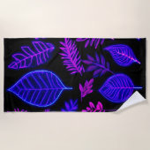 Neon bladeren in roze en Paarse tinten Strandlaken (Voorkant)