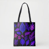 Neon bladeren in roze en Paarse tinten Tote Bag (Voorkant)
