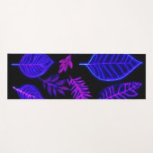 Neon bladeren in roze en Paarse tinten Yogamat (Voorkant (horizontaal))
