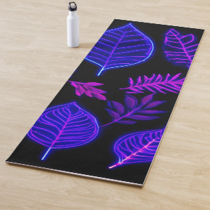 Neon bladeren in roze en Paarse tinten Yogamat