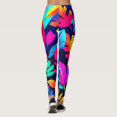 Neon Bladparadijs Kunst Leggings (Achterkant)
