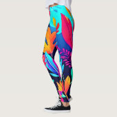 Neon Bladparadijs Kunst Leggings (Links)