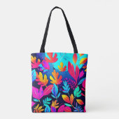 Neon Bladparadijs Kunst Tote Bag (Achterkant)