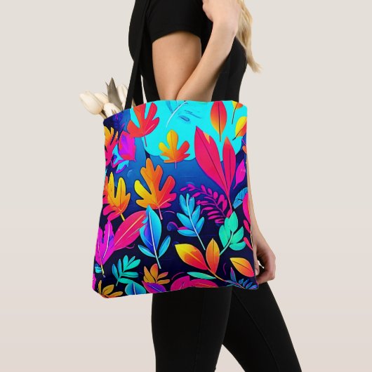 Neon Bladparadijs Kunst Tote Bag (Dichtbij)