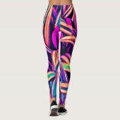 Neon Bladpatronen Onthuld Leggings (Achterkant)