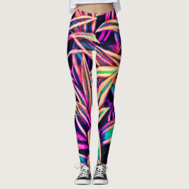 Neon Bladpatronen Onthuld Leggings