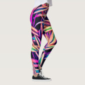 Neon Bladpatronen Onthuld Leggings (Rechts)