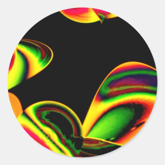 Neon Blätter Ronde Sticker (Voorkant)