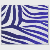 Neon Blau Verloop Zebra op Wit – Krachtig Trendset Cadeaupapier (Vlak)