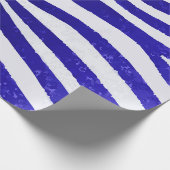 Neon Blau Verloop Zebra op Wit – Krachtig Trendset Cadeaupapier (Hoek)