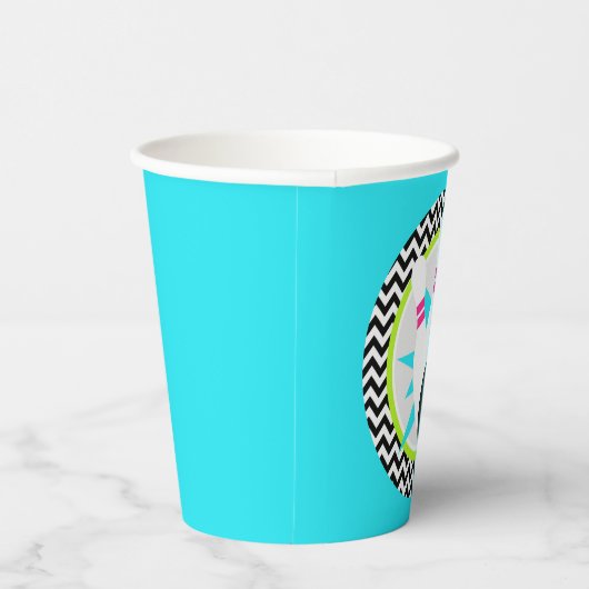 Neon Blauw Bowling Papier Cups Papieren Bekers (Rechts)