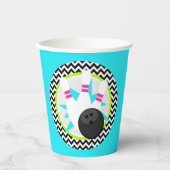 Neon Blauw Bowling Papier Cups Papieren Bekers (Voorkant)